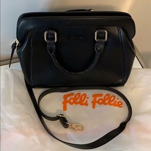 🇬🇷 NWOT Folli Follie Black Crossbody/Hand Bag w/ Dust Bag purchased in E…